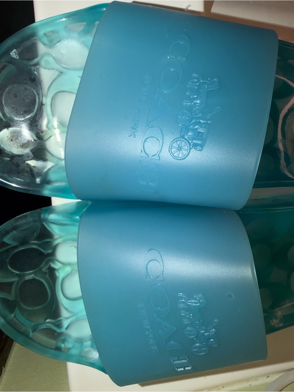 Coach Blue Teal Slide Sandals - Picture 4 of 10